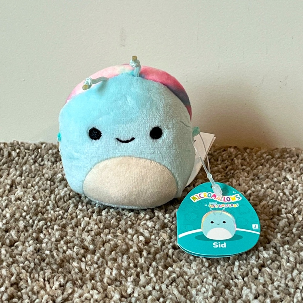 🇺🇸🐌 Sid Blue Tie Dye Snail Micromallow Original Squishmallows Kellytoy 2.5” BNWT